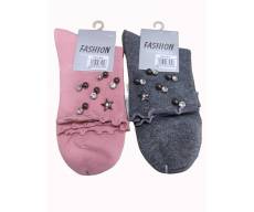 FASHION / однотонные носки с звездами из хлопка.