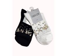 FASHION / однотонные носки с бусинами