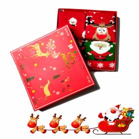 JIEERLI / Подарочный набор носки с принтом "MERRY CHRISTMAS"