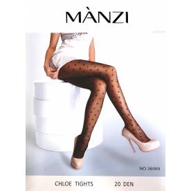 MANZI 20 Den непрозрачные  белые колготки с рисунком